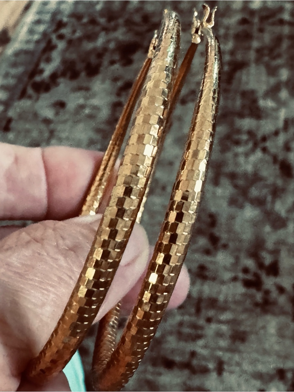 Large Gold Hoops - Picture 2 of 4